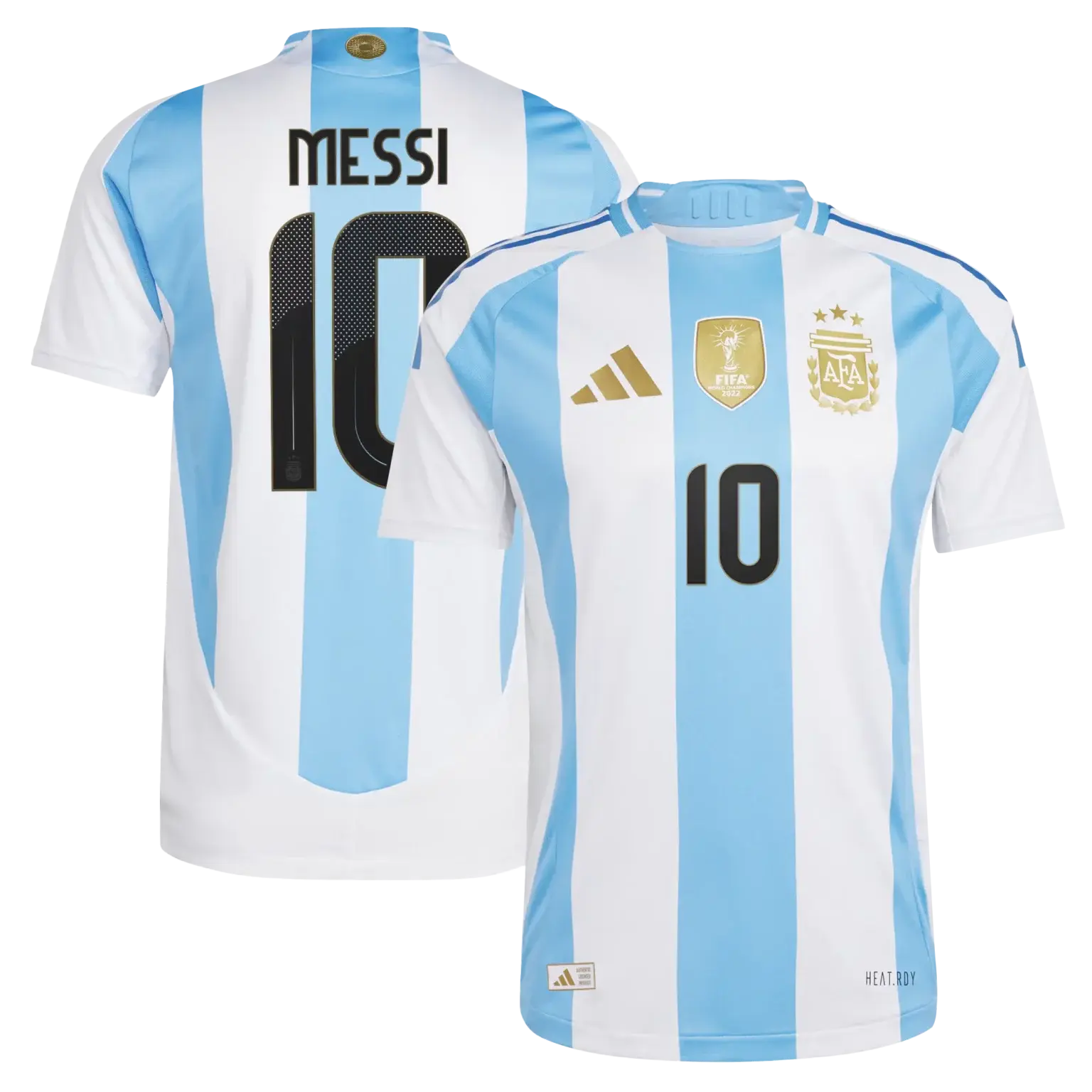 Argentina adidas Home Authentic Shirt 2024 with Messi 10